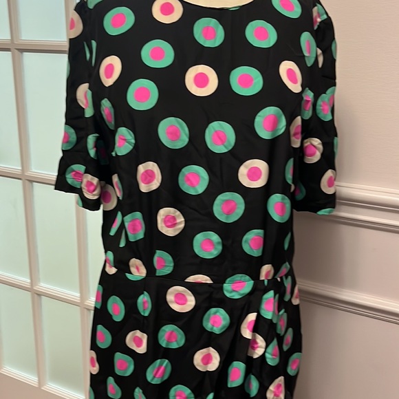 Vintage Louis Féraud coloured polka dot silk dress - Picture 2 of 8